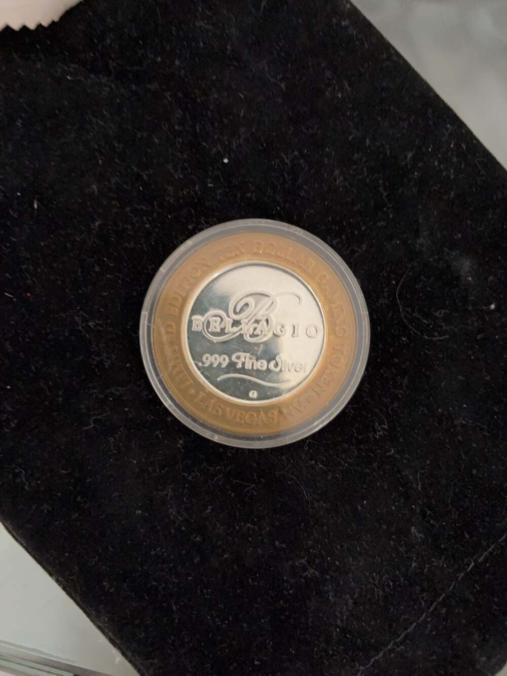 Bellagio Limited Edition Ten Dollar Silver Strike Gaming Token .999 Fine Silver